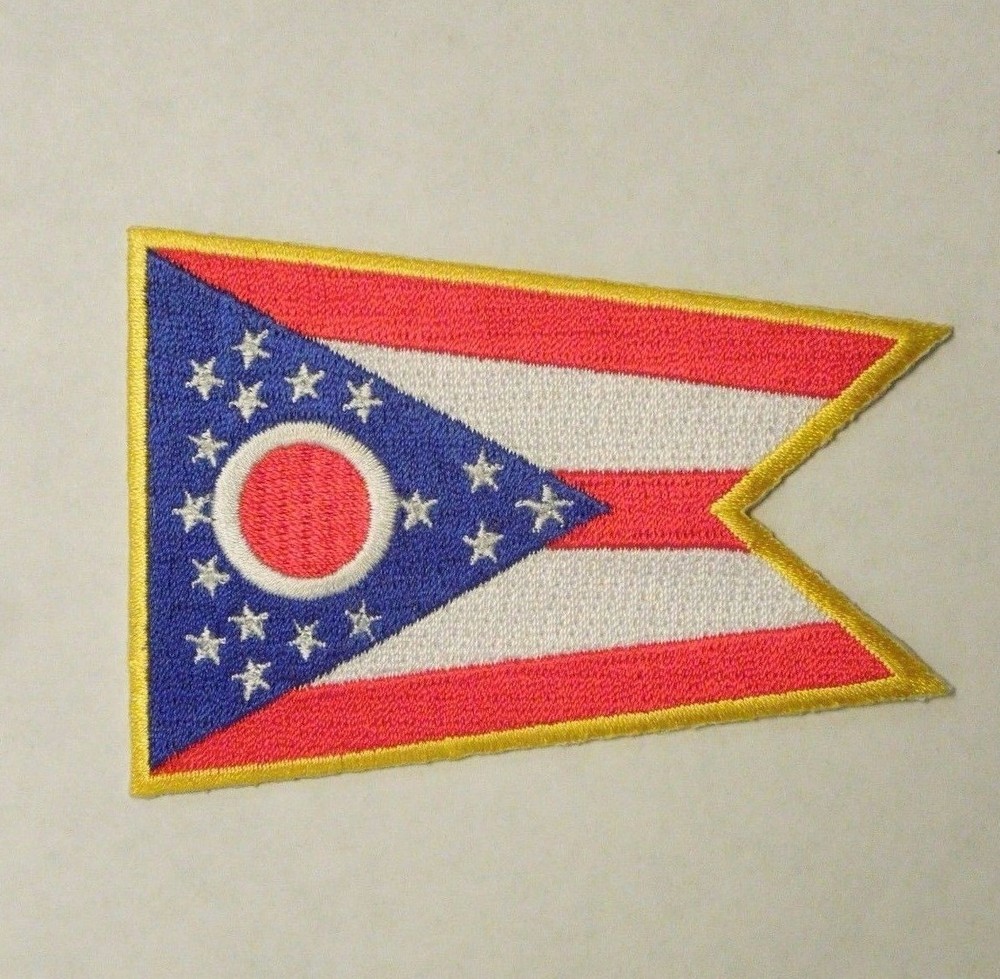 Ohio State Flag Seal Embroidered Iron On Patch