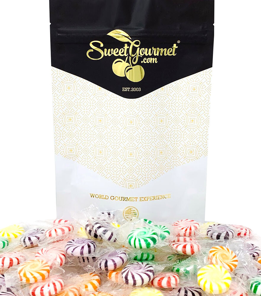 SweetGourmet Assorted Fruit Pinwheels Hard Candy | Wrapped Starlights |