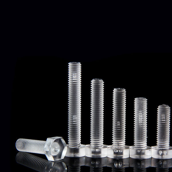 M6 PC Transparent Screws Acrylic Plastic External Hexagonal Screw Bolt 8mm-50mm