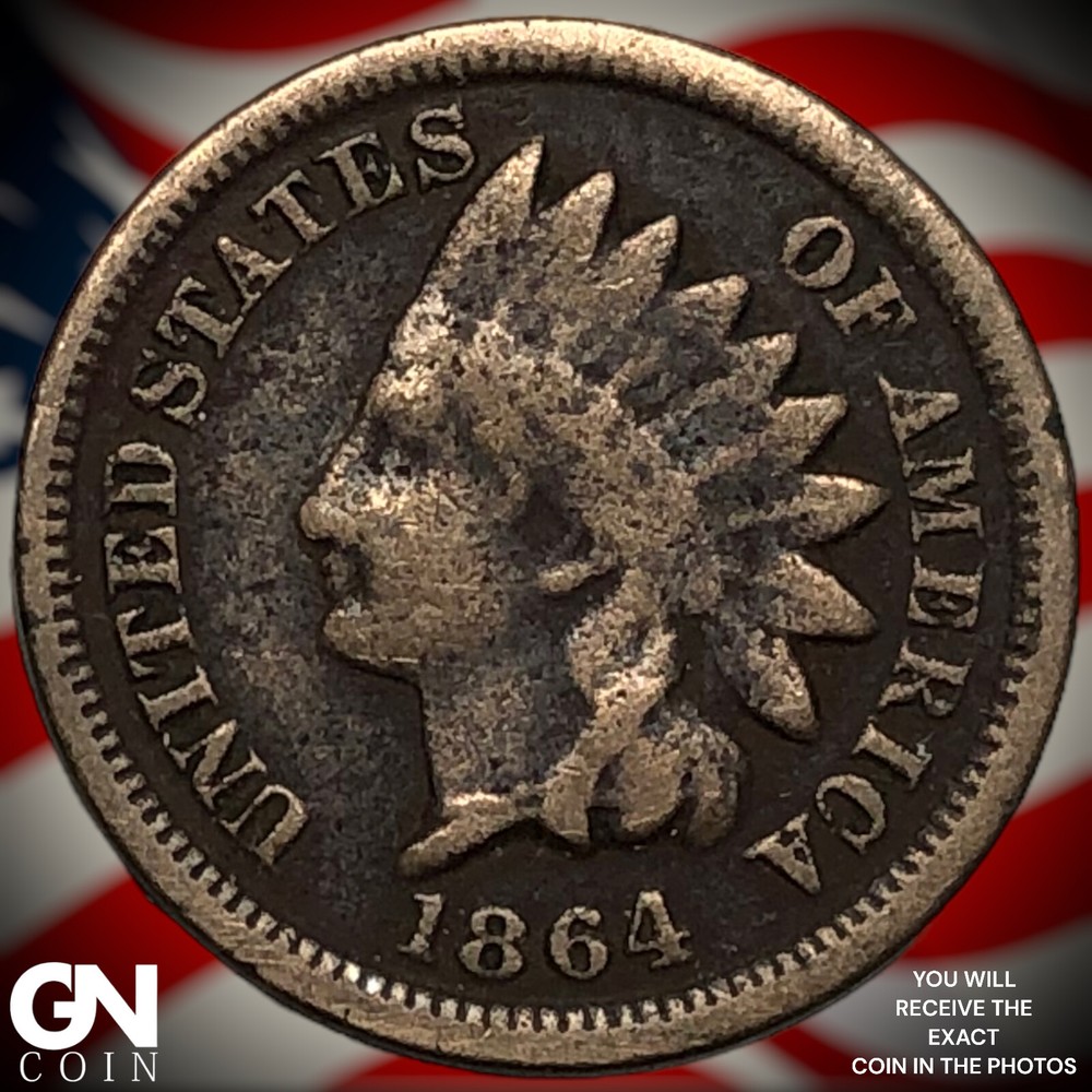 1864 CN Indian Head Cent Penny M8180