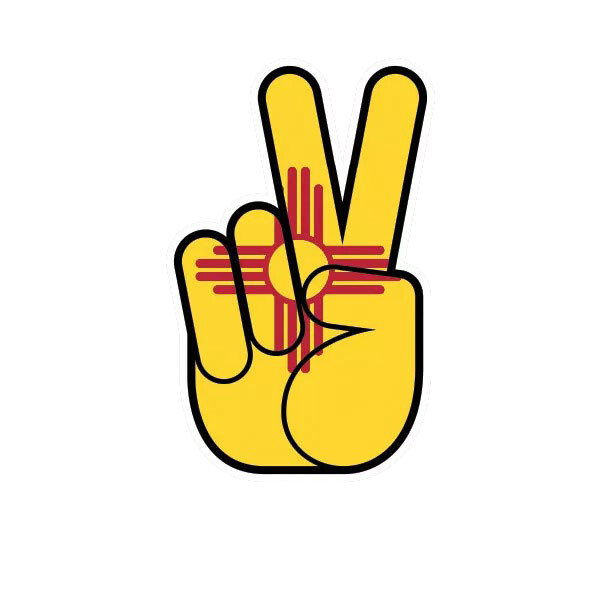 New Mexico State Shaped Peace Sign Sticker Decal