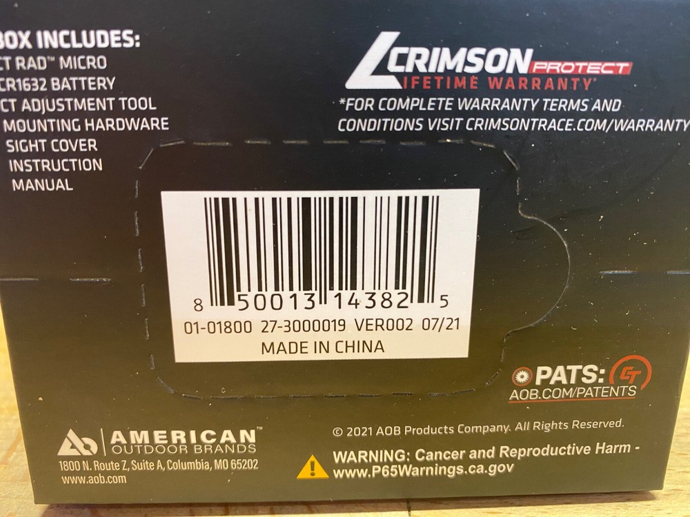 ​Crimson Trace RAD Micro Compact Open Reflex Sight Red Dot Electronic Sight 3MOA