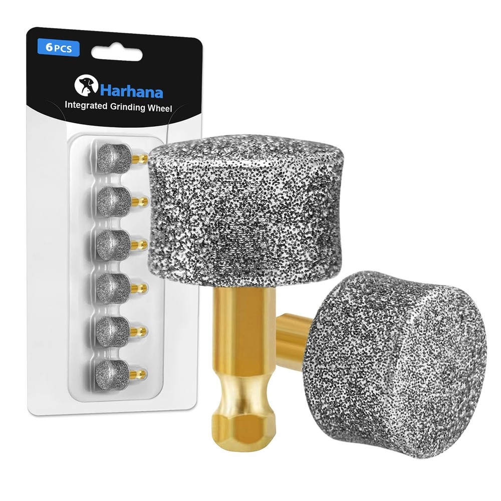 Premium Dog Nail Grinder Replacement Heads - 6 Pack Diamond Grinding Bits