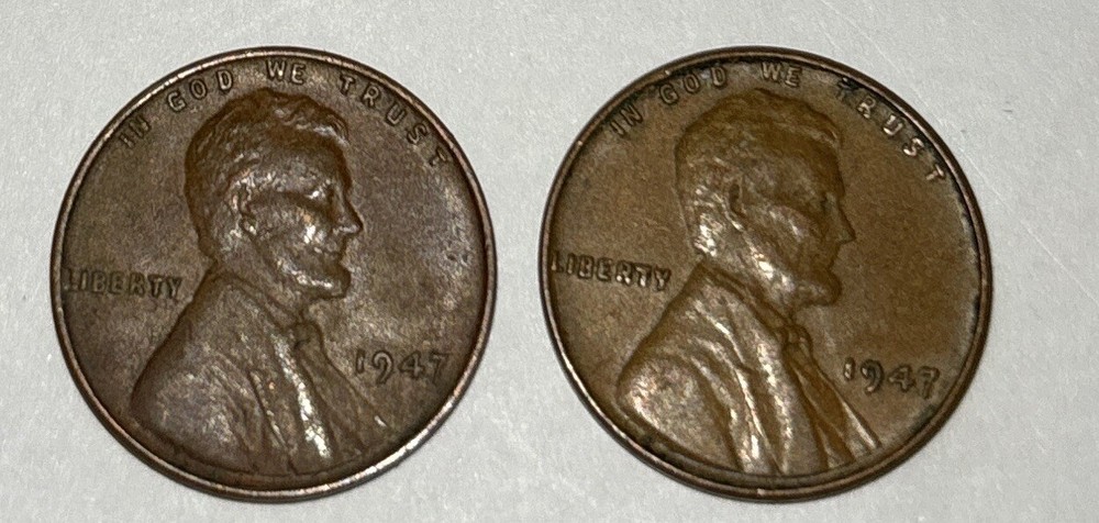 US Coins 1947-P Lincoln Cent (2 Coins) Circulated