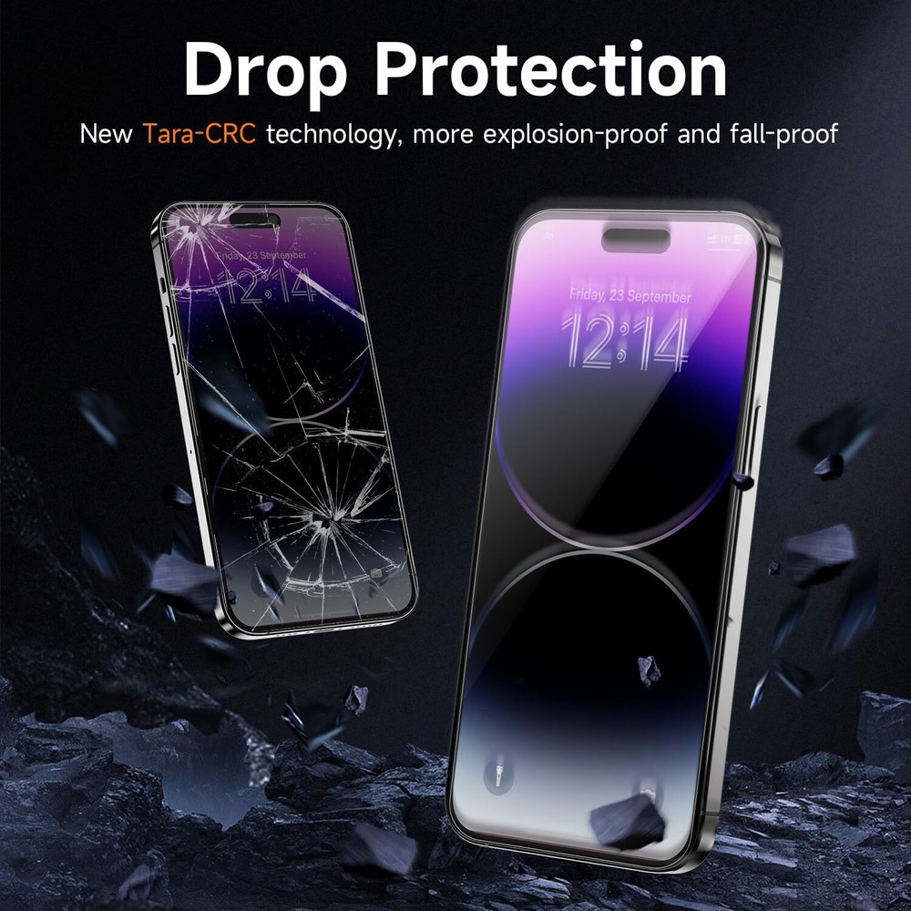 For Apple iPhone 16 Anti Privacy Tempered Glass Screen Protector Full Coverage