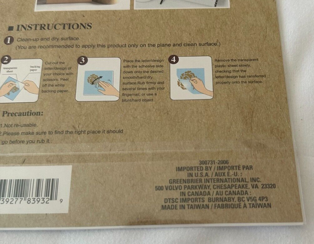 Crafter’s Square Rub on Transfer Cactus NEW