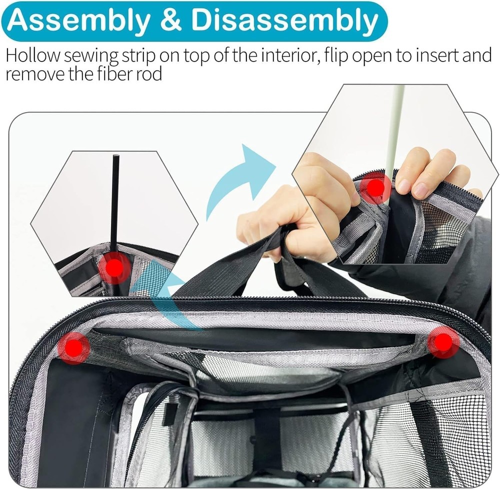 Compact TSA Approved Cat Carrier - Lightweight & Waterproof with Safety Features