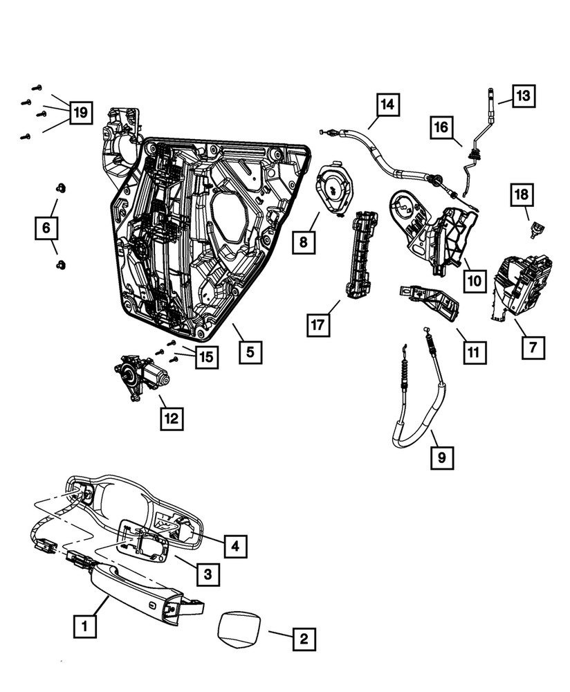 Genuine Mopar Inside Handle To Latch Cable 68104035AA