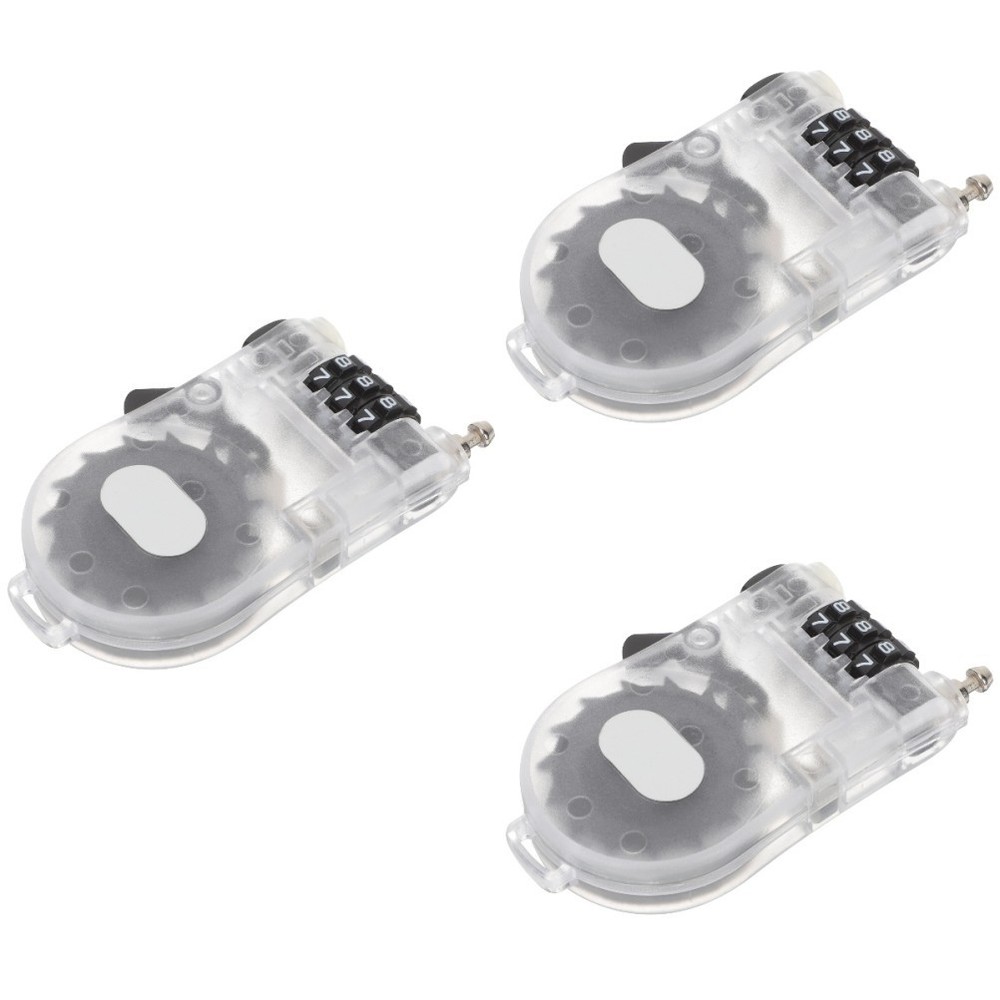 3 Pack Anti Theft Handlebar Lock Combination for Snowboard Ski Cable