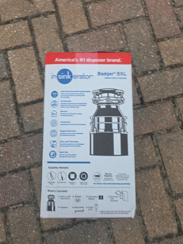 InSinkErator Badger 5XL Corded 1/2-HP Continuous Feed Garbage Disposal **New**