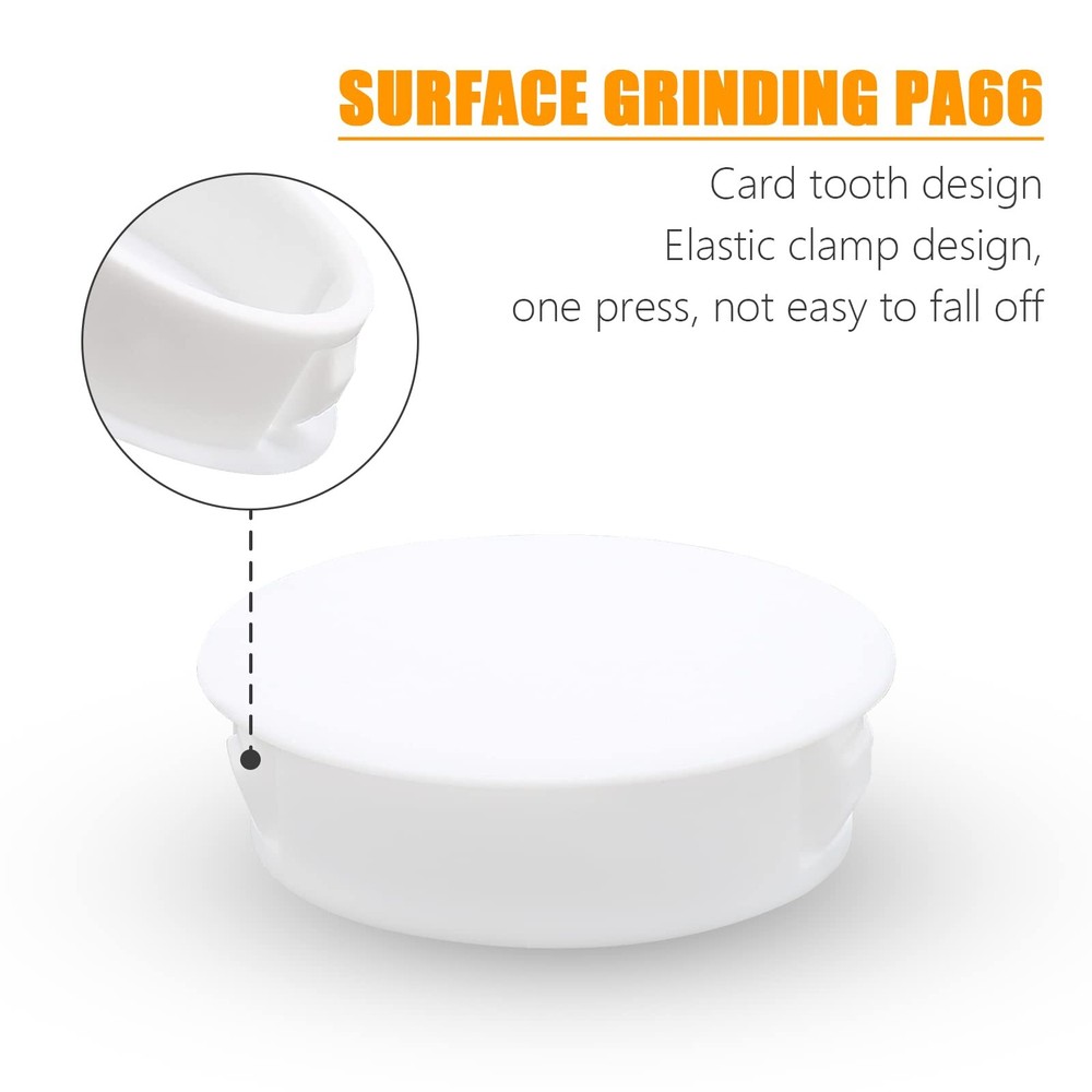 15PCS 50mm/2" White Hole Plugs Plastic Flush Pipe Insert End Caps (White)