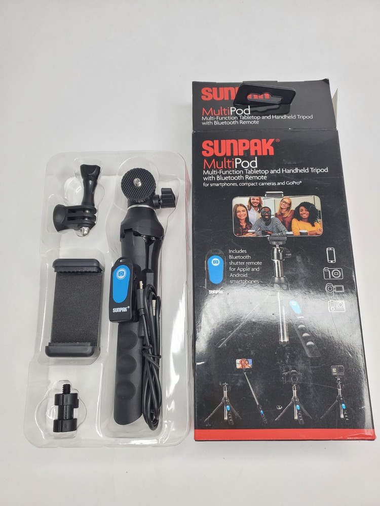 Sunpak - Multipod Multi-Function Tabletop and Handheld Tripod w Bluetooth remote