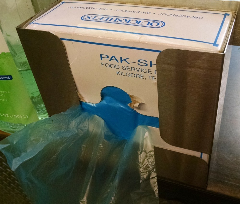 Dispenser Box For Disposable Wax Tissue Etc. Avoid Touching Any Hard Surfaces