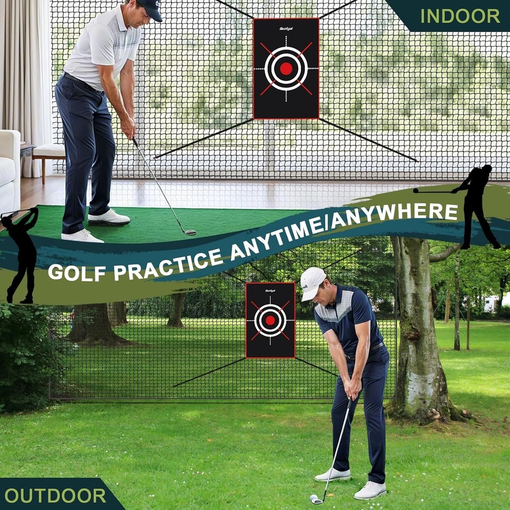 Golf Netting 10X7Ft Golf Practice Net with Target, Sport Practice Barrier Net...