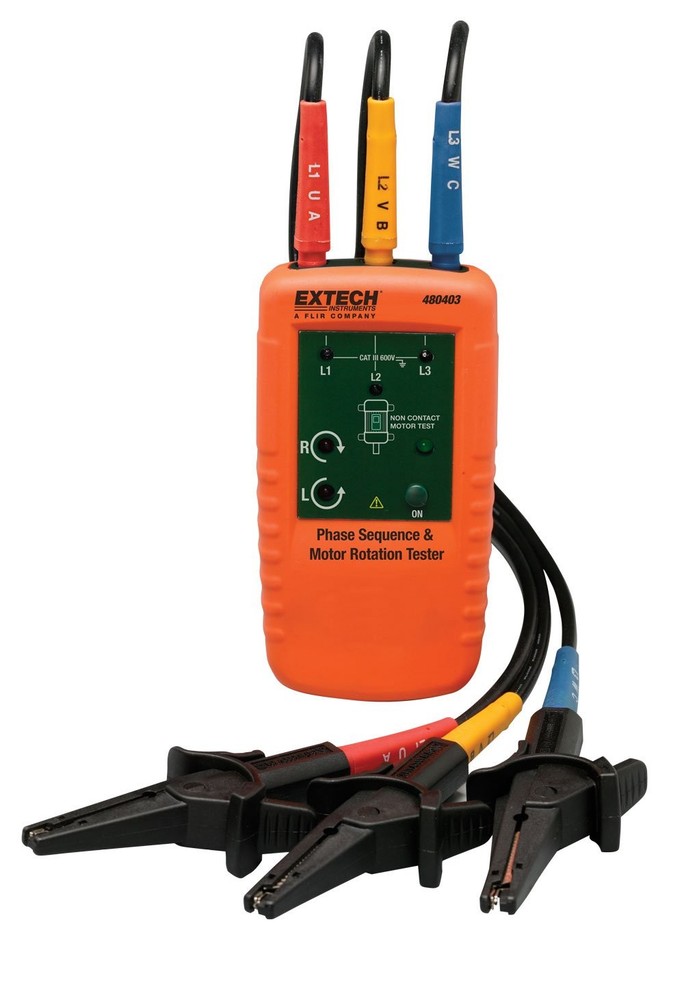 Extech 480403 Phase Rotation and Motor Tester - 3-Phase Sequence Multicolor
