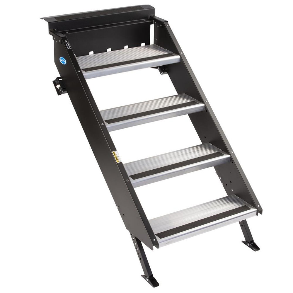 MOR/ryde 4 Manual Retractable Folding RV Entry Steps Aluminum High Quality