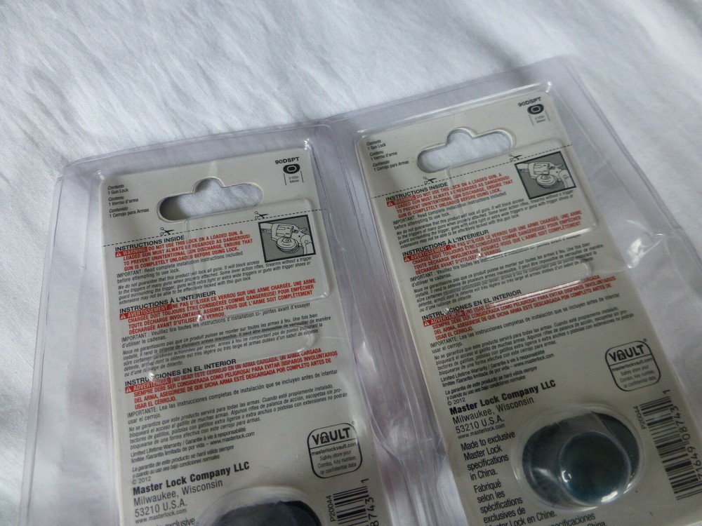 Lot of 2 Master Lock Trigger Lock Keyed Gun Trigger Lock Keyed Different