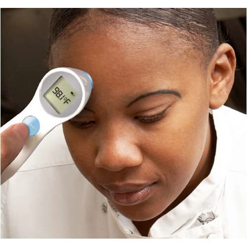 Digital Forehead Thermometer - Infrared - White (Body Temperature Reader,