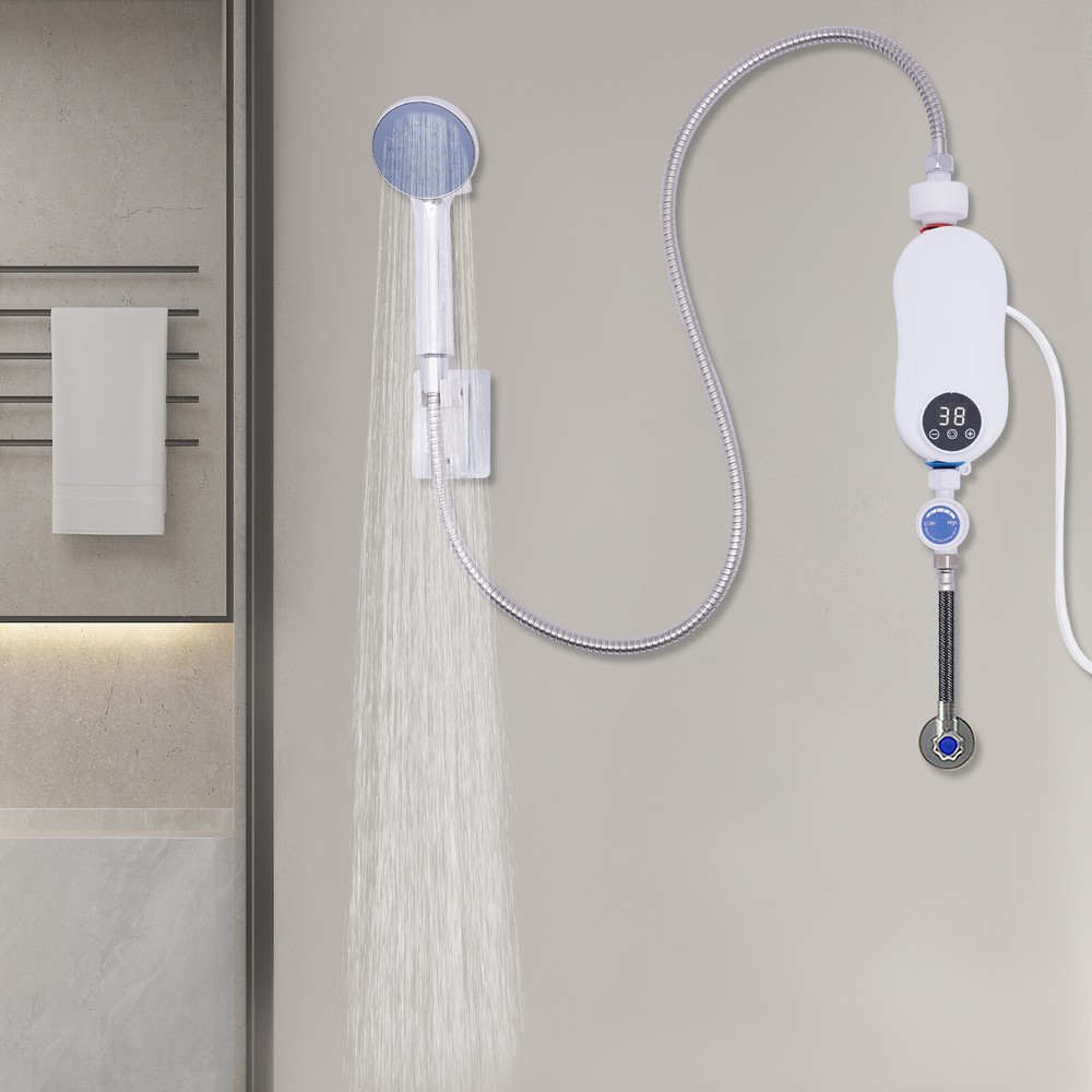 Instant Electric Bathroom Hot Water Heater With  White 110V 3500W