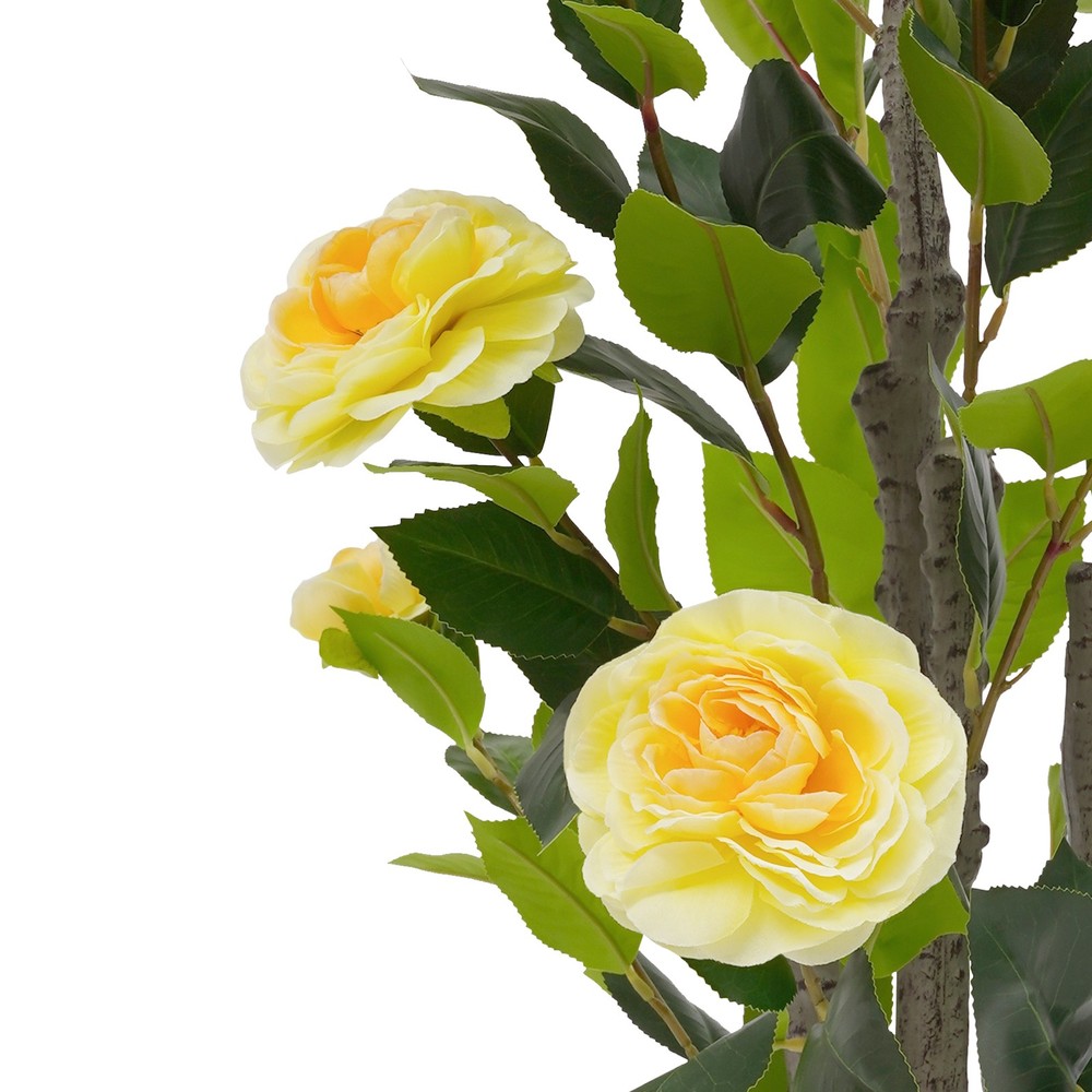 2 Pack Artificial Tea Rose Tree for Modern Home, Simulated Tea Rose Tree
