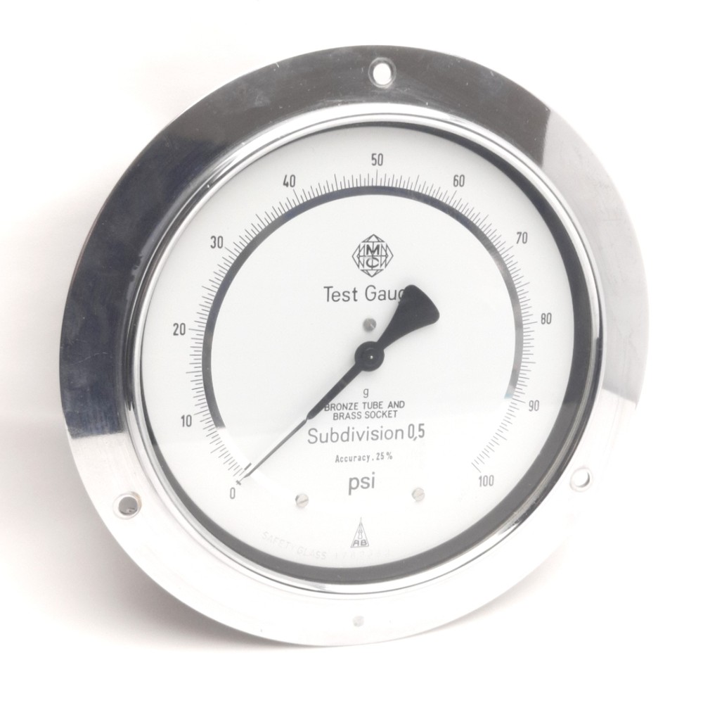 McDaniel Controls Model BDP Test Gauge 160mm Dial 100 Psi, 1/4" NPT, Panel Mount