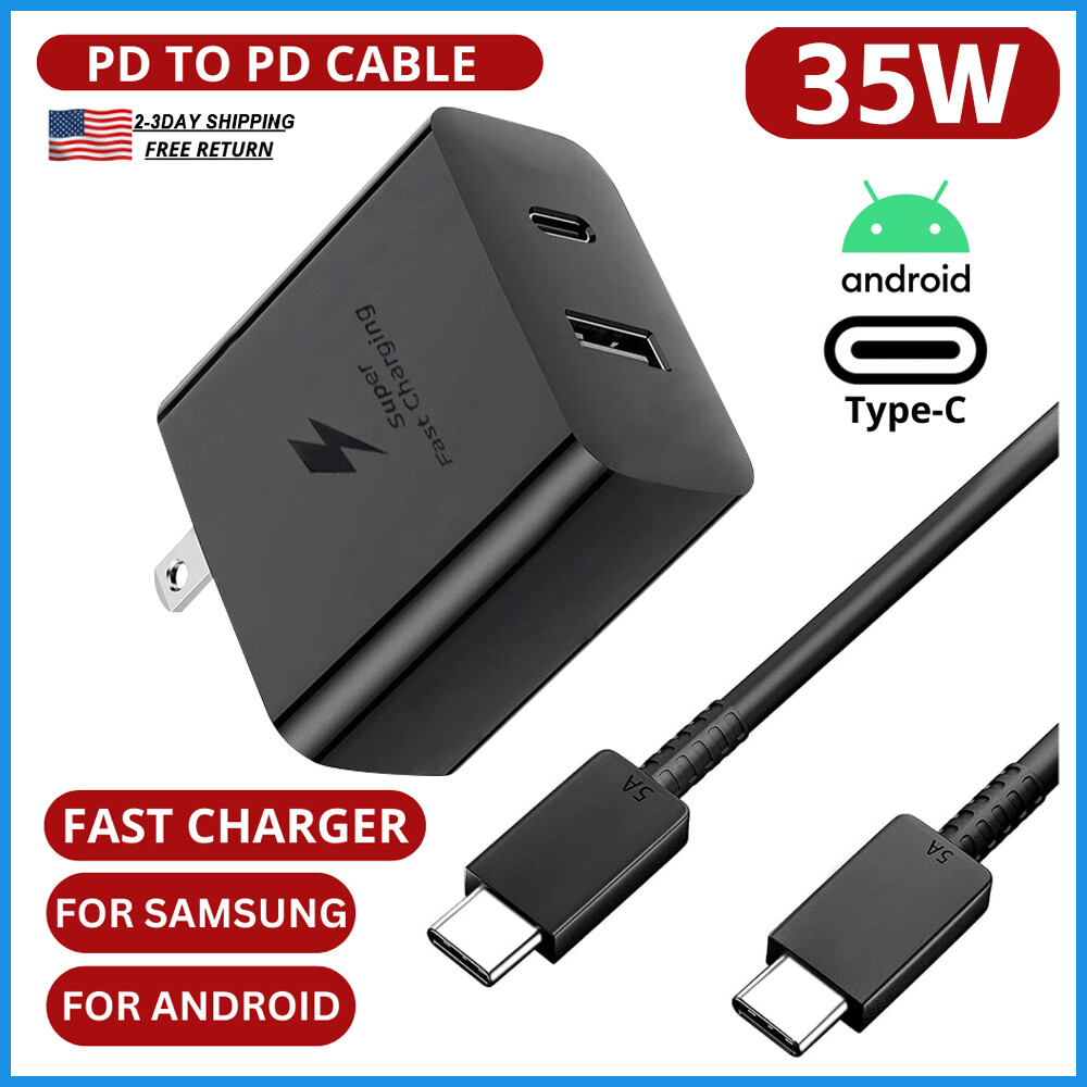 Super PD Power Adapter Duo Wall Charger+Cable For Samsung For Google Android