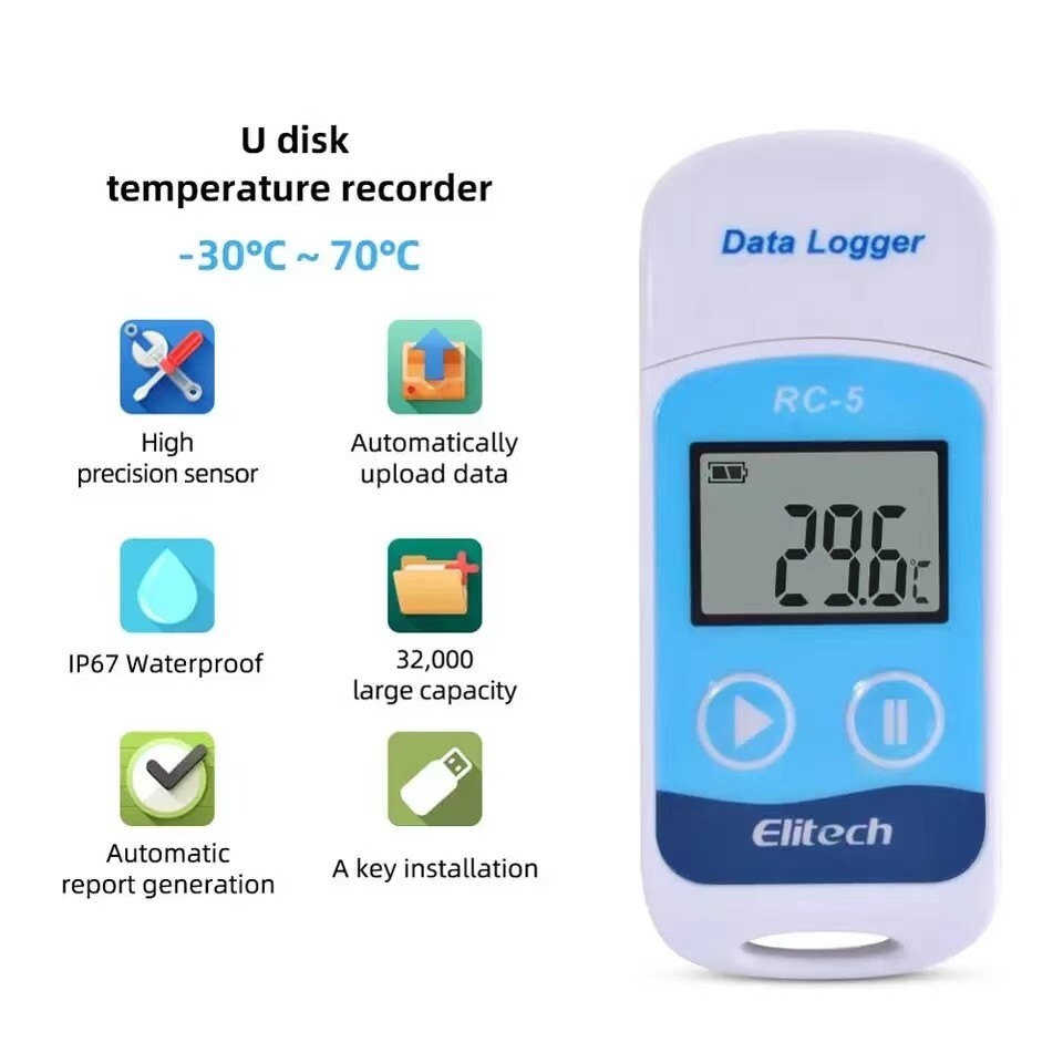 YIERYI RC5 Digital Temperature Data logger Recorder USB Internal Sensor Reporter