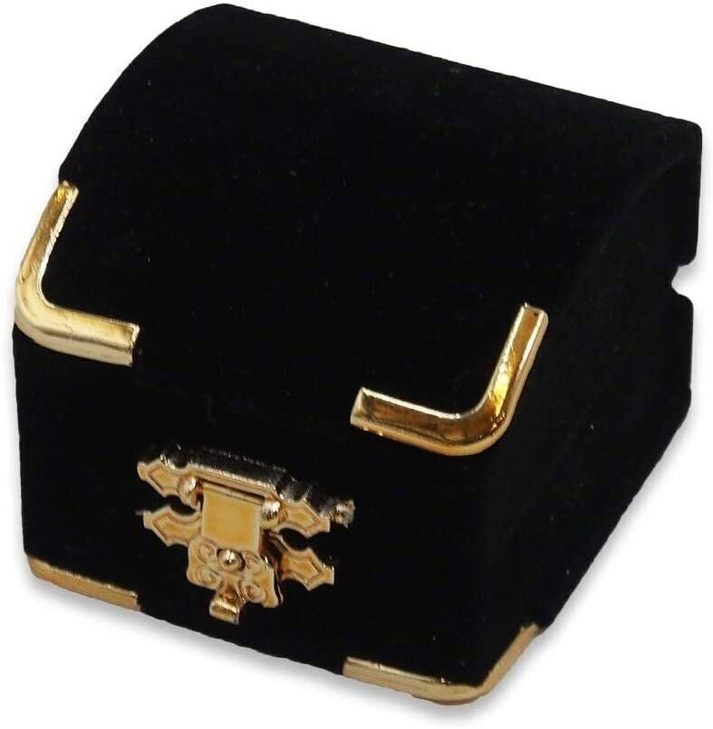 Velour Brass Clasped Jewelry Gift Box