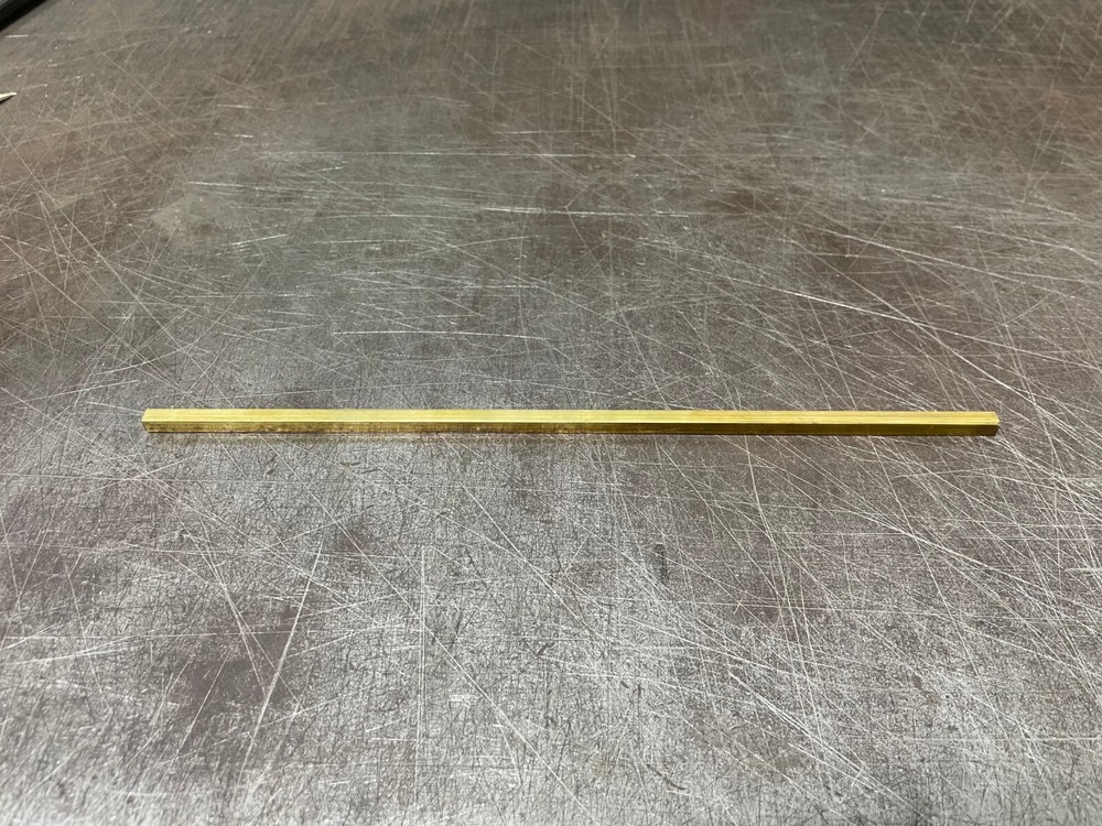 1/4" C360 Brass Square Bar 6" Piece Solid Flat Mill Stock