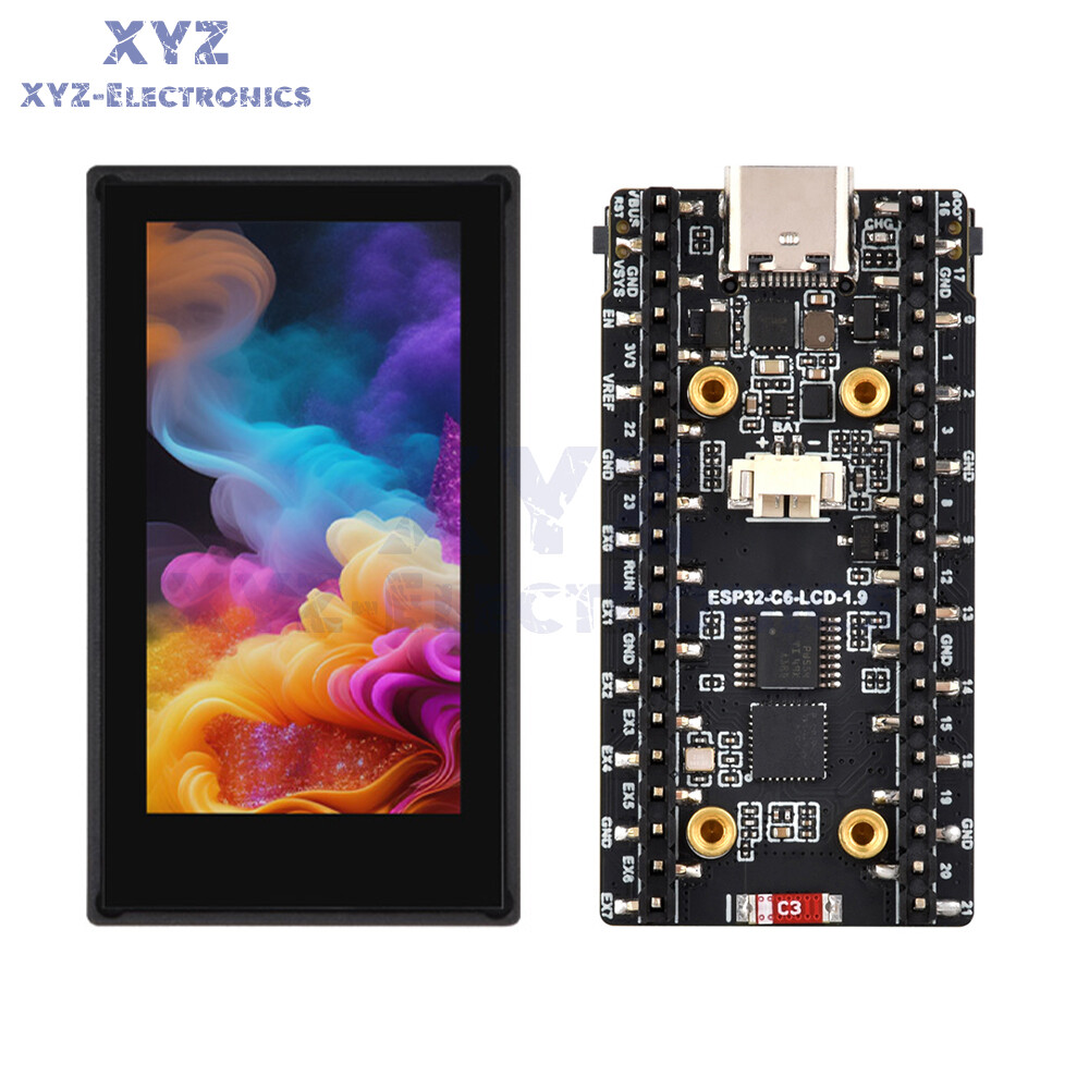 ESP32-C6 RISC-V WiFi Bluetooth Development Board 1.9inch Touch LCD SPI Module
