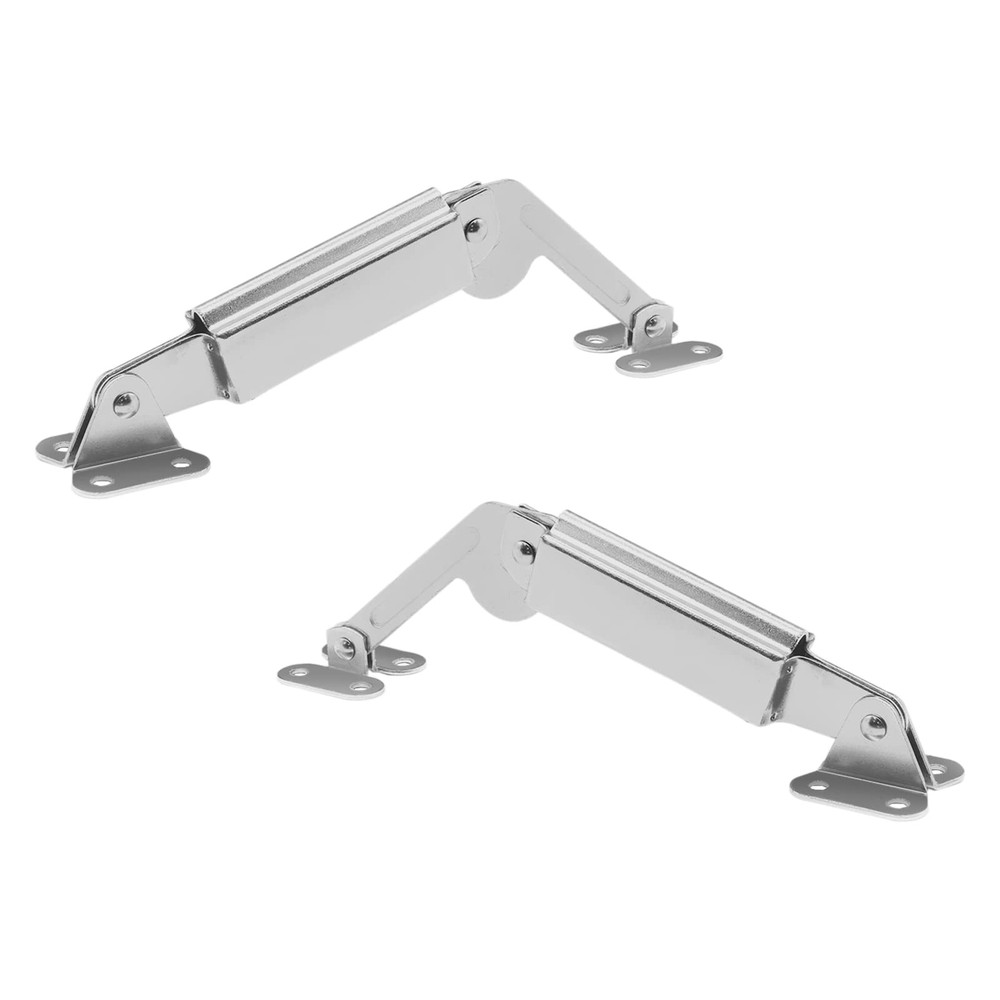 2 PCS Silver Tone Spring Lid Support Hinge Left Right Hardware Box Cabinet