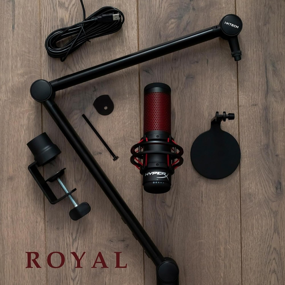 Microphone Boom Arm with Desk Mount, 360° Rotatable, Adjustable and Foldable ...