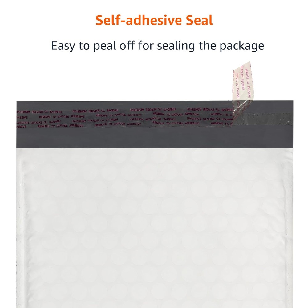 Tear & Water Resistant Poly Bubble Self-Seal Shipping Mailers, 10 Pack