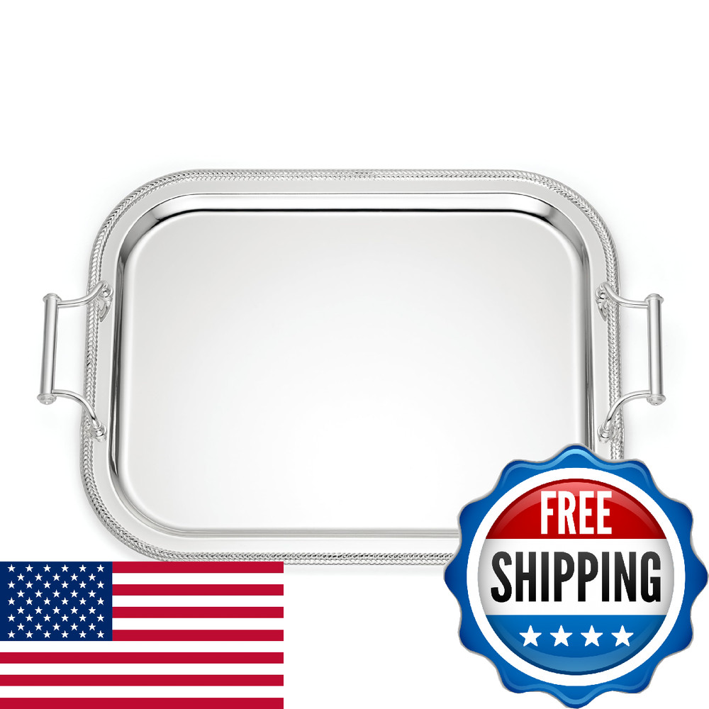 Reed And Barton 896102 Rectangle Silverplate Tray With Handles