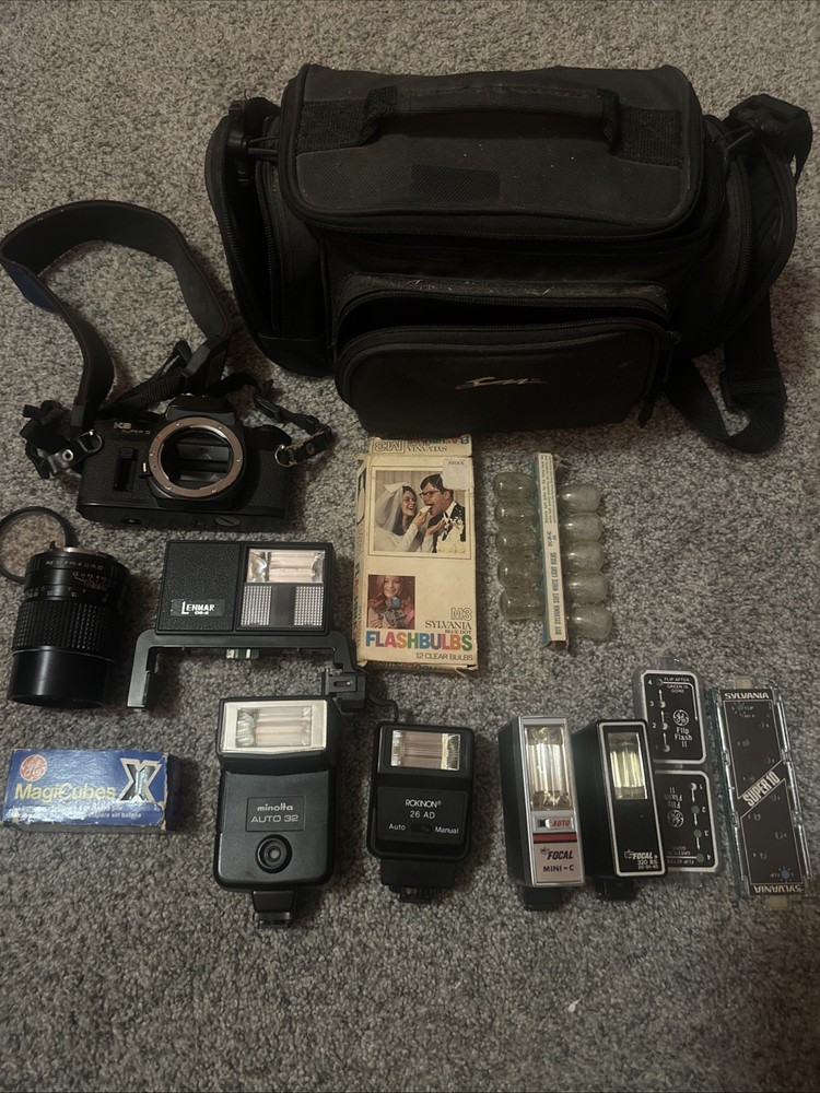 Vintage Camera & Lense with Accessories Untested
