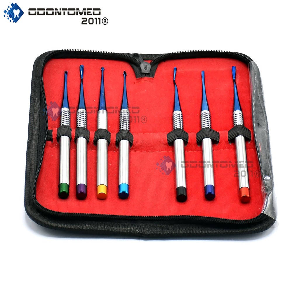 ODM Dental Pdl Root Elevators Set Of 7 Precise Periotomes Tips Titanium Lab