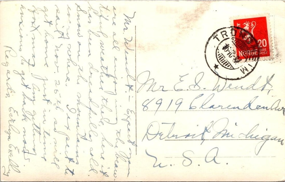 Norway 1931 Trondheim Postcard - J16936