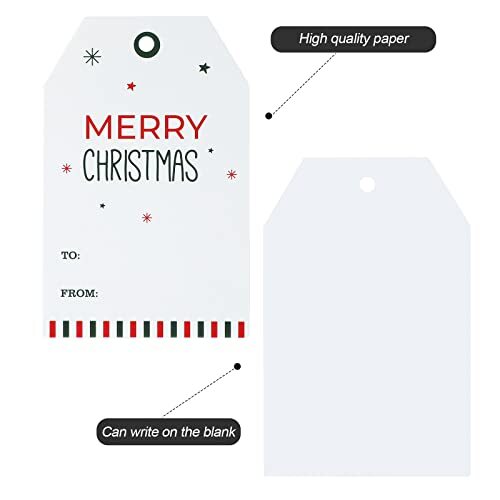 100 Pcs Christmas Gift Tags with String,Merry Christmas Tags,Paper Gift Tags