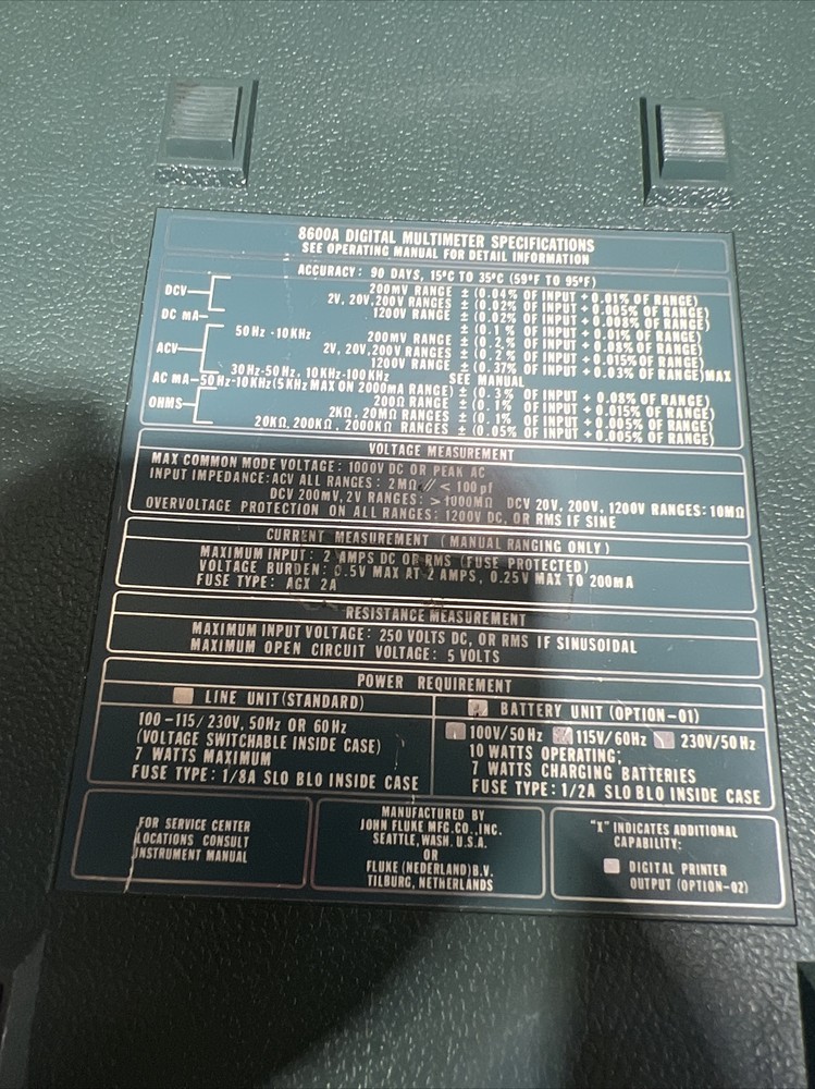 Fluke 8600A Digital Voltmeter Multimeter. Used Surplus