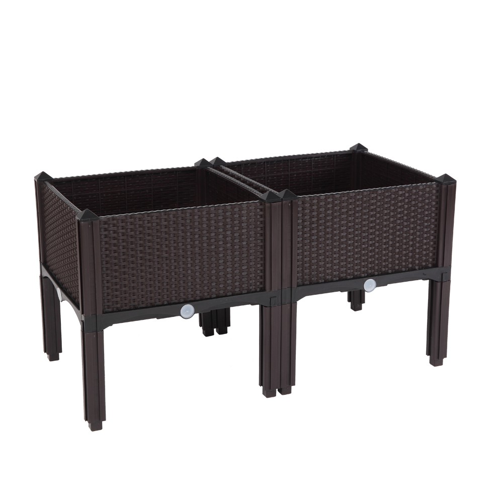 2Pcs Free Splicing Injection Planting Box Brown