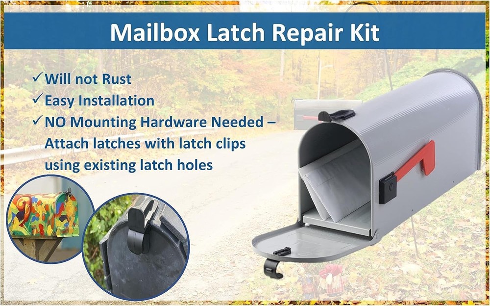 Durable Mailbox Plastic Latch Replacement Kit - Easy No-Tool Installation