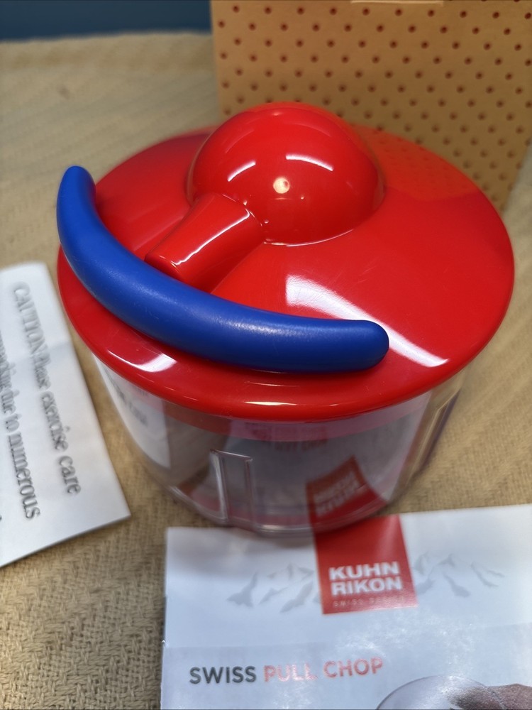 Kuhn Rikon Swiss Pull Chop Utility Chopper 2 CUP Blue New