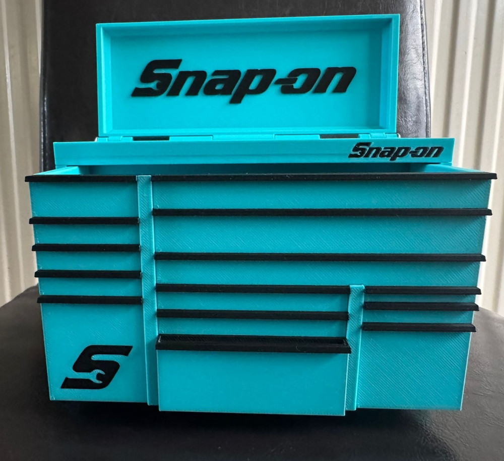 Snap-On Mini High Quality 3D Printed Toolbox (Turquoise)