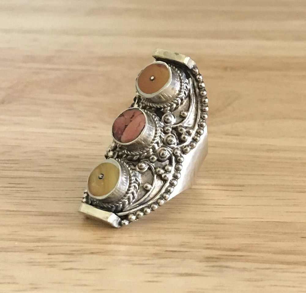 Vintage Coral Lapis Ring