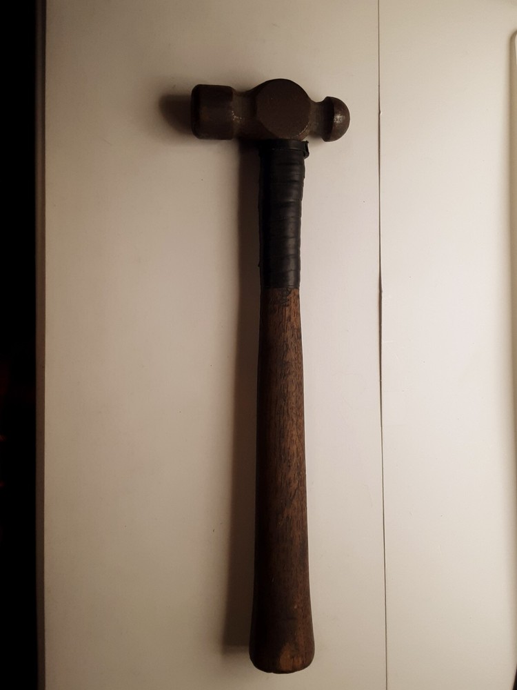 2 Vintage Ball Peen Hammers 13" & 11" handle