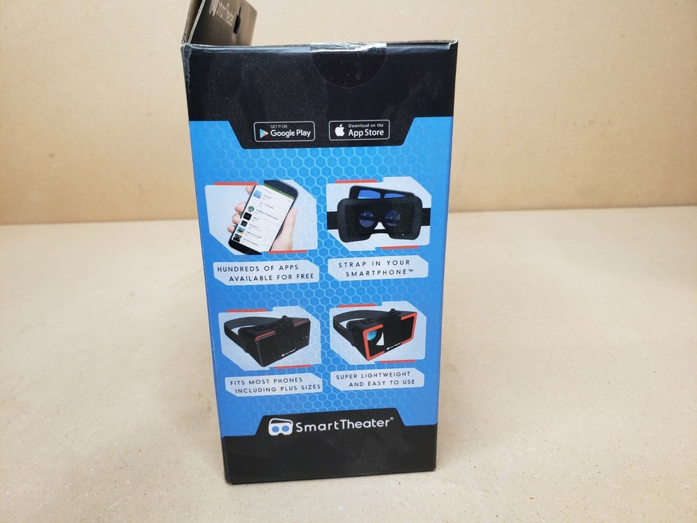 Smart Theater Virtual Reality Headset Black Strap iPhone Android Smartphone New