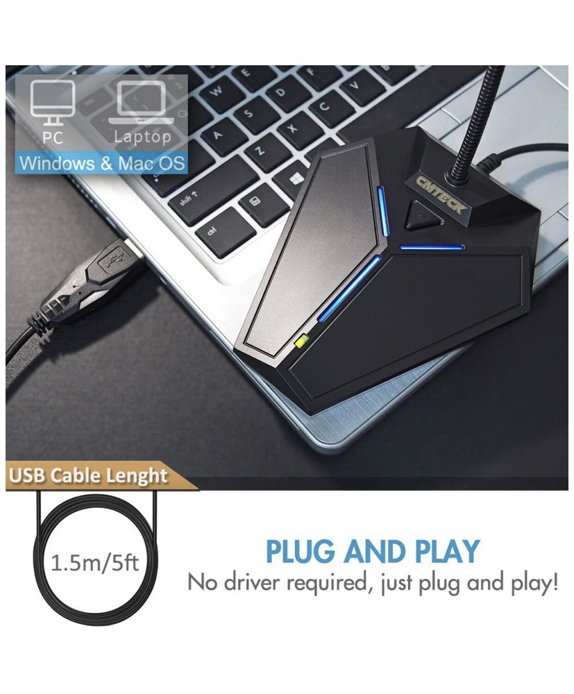 Conference Microphone, CMTECK USB Computer Microphone Plug &Play Desktop Omnidir