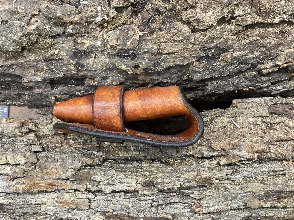 Leather Folding Pocket Knife Sheath Mini Trapper Size (Sheath Only)