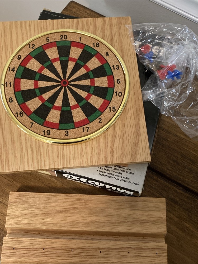 Vintage Mini Executive Dart Set Game Design-Engraveable Brass Plate Missing