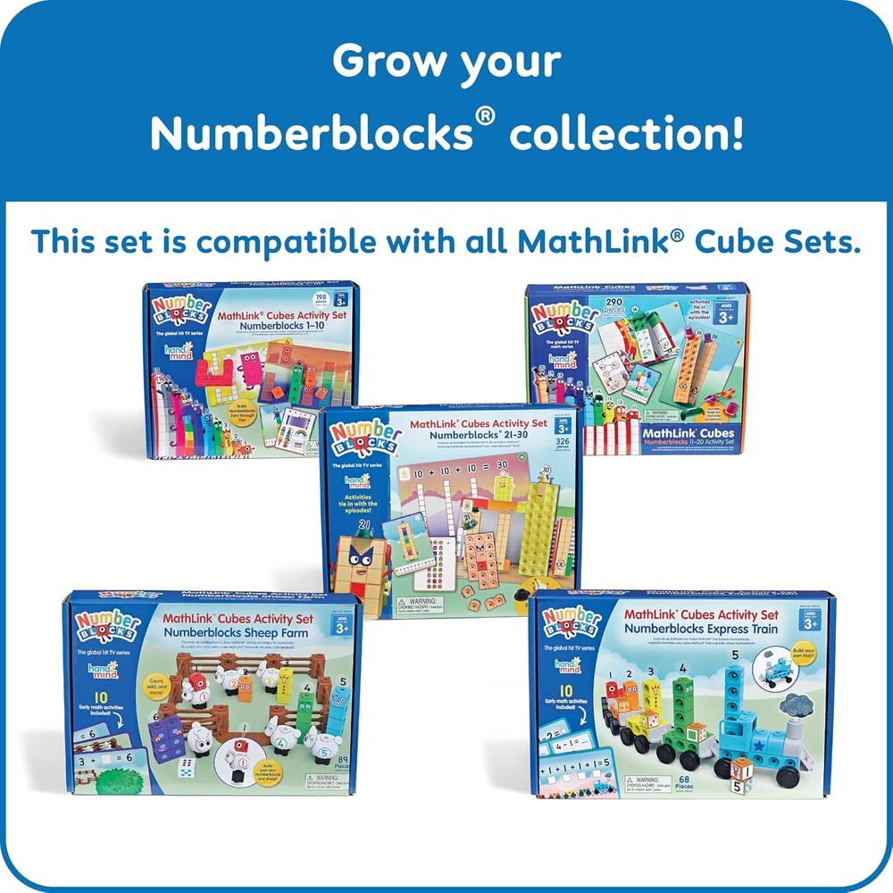 hand2mind MathLink Cubes Numberblocks 21-30 Activity Set, 20 Preschool...